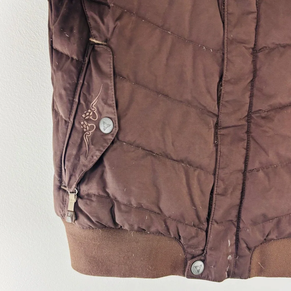 The North Face 600 Down Puffer Jacket Brown RECCO Ski Snowboard Women's Small